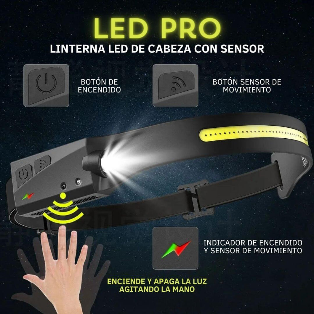 🔦 Linterna Flex de Cabeza con Sensor de Movimiento - LED PRO 🌟